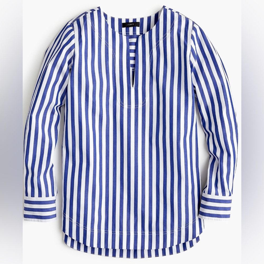 J crew Tunic in Bold Stripe Cotton Poplin Size M